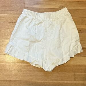 Cinq a Sept Cream High Waist Ruffle Shorts